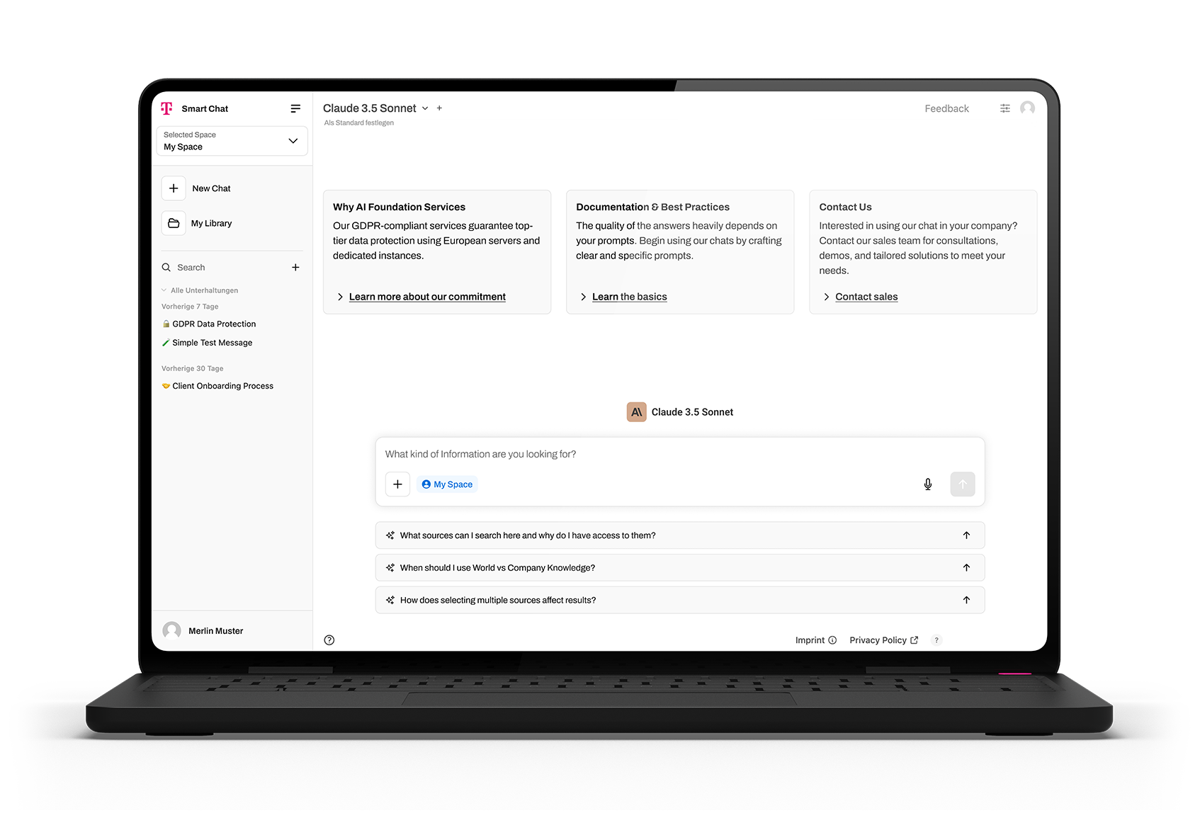 Die SmartChat-Oberfläche